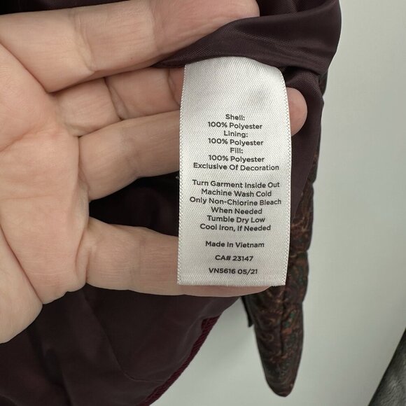 barn jacket coat puffer paisley outerwear fall autumn colorful M - Picture 1 of 7